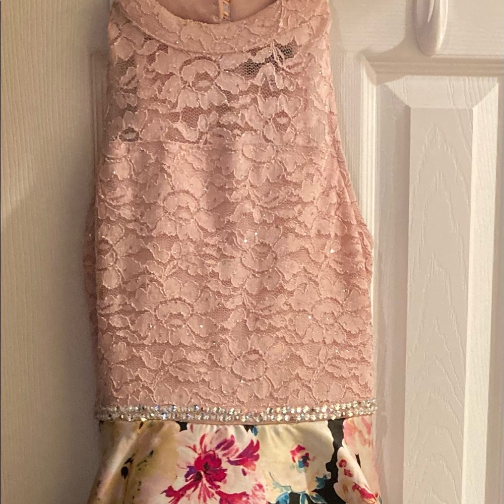 Pink floral dress